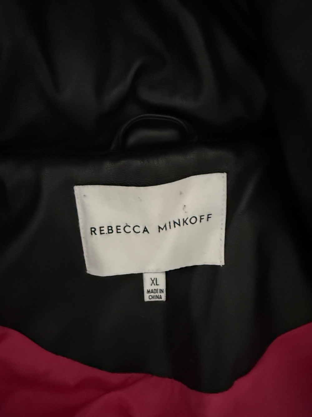 Rebecca Minkoff Black Cropped Faux-Leather Puffer Jacket - Picture 2 of 3